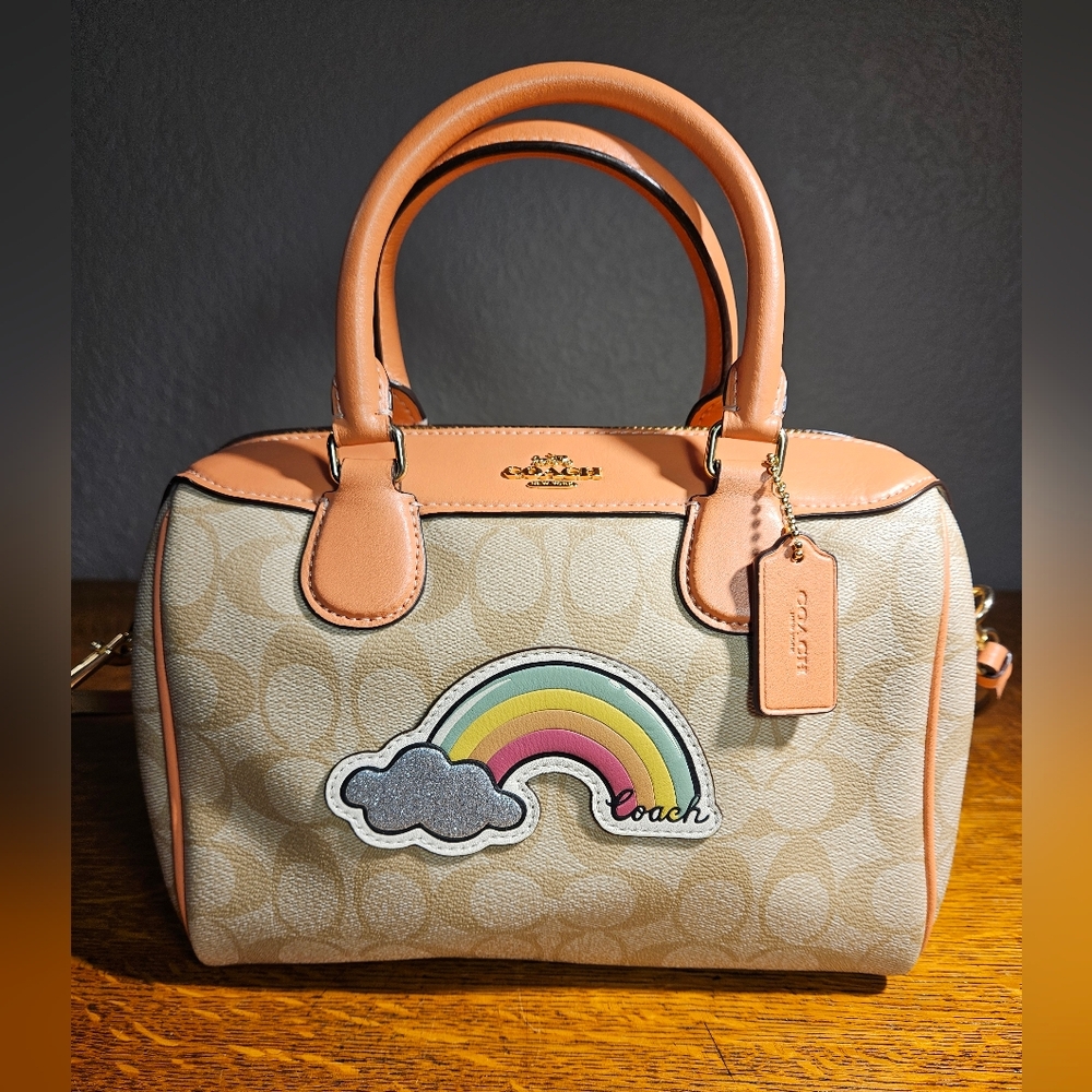 Coach Mini Bennett Satchel in Signature Canvas with Rainbow